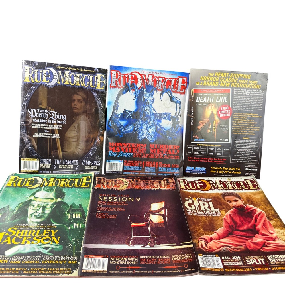Rue Morgue Magazine Lot 5 Issues Rob Zombie Shirley Jackson Horror 2016-2017